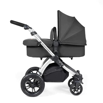 Ickle Bubba Stomp Luxe All-in-One Travel System With Isofix Base (Galaxy) - Silver / Charcoal Grey / Black