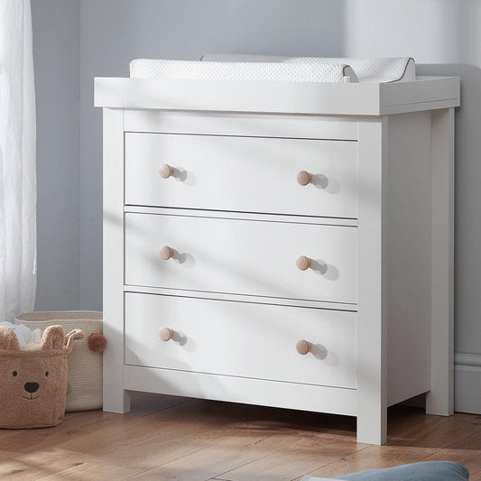 CuddleCo Aylesbury 3 Drawer Dresser & Changer - White/Ash