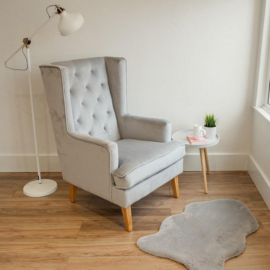 Nursery Collective Convertible Nursing Rocking Chair - Quiet Grey/Natural